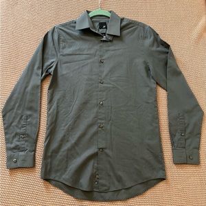 JF J.Ferrar Grey Slim Fit Dress Shirt